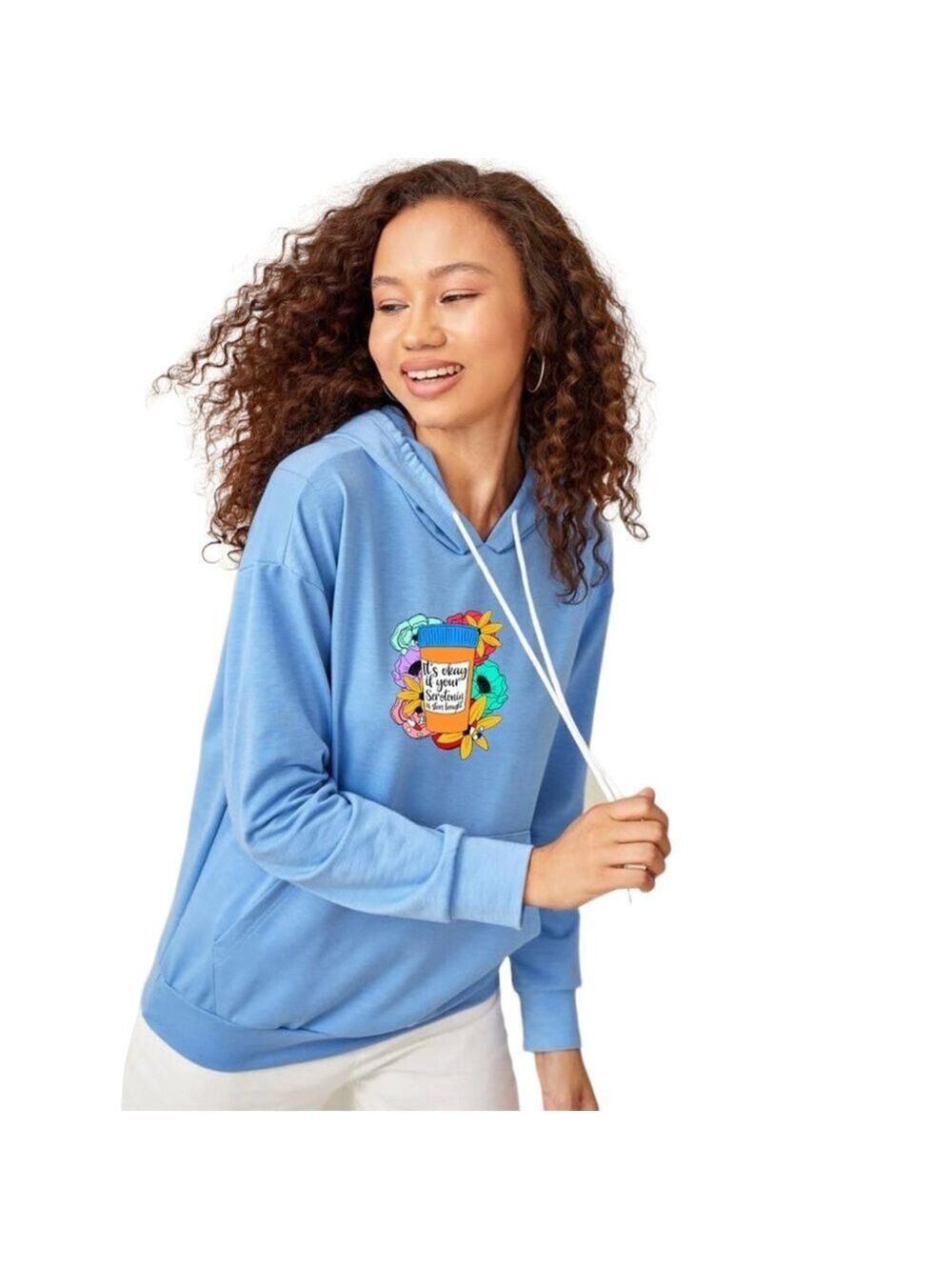 Serotonin mental health graphic ear hoodie sweatshirt size small - Picture 2 of 9
